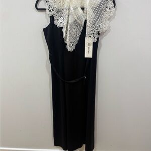 Elegant NWT LILY BROWN Attached Lace Collar Dress Black Size 1 Japan XS US